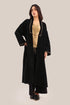 Embroidered wool blend bouclette coat